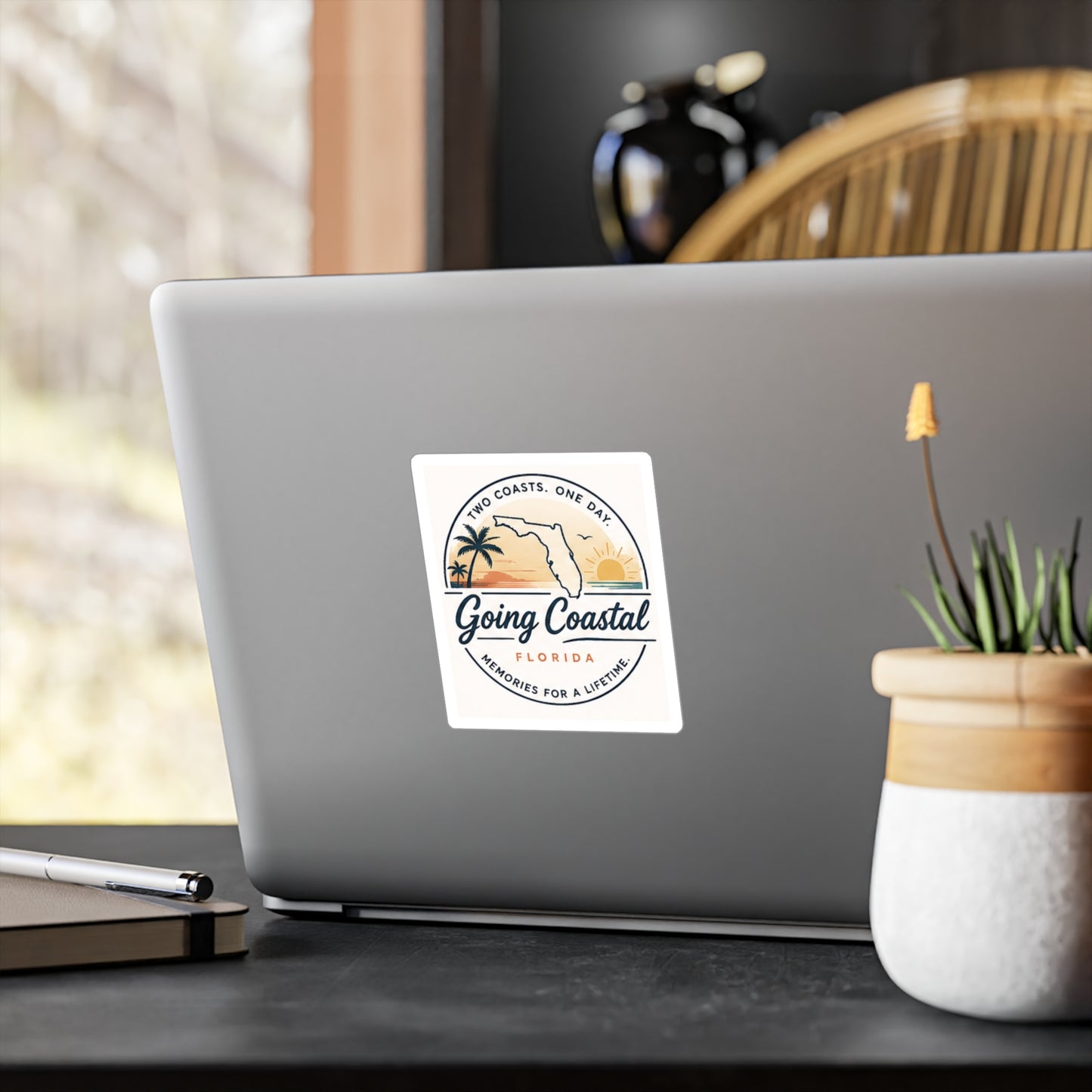 Going Coastal Florida 2 Coasts Vinyl Decal — Kiss-Cut Beach Sticker