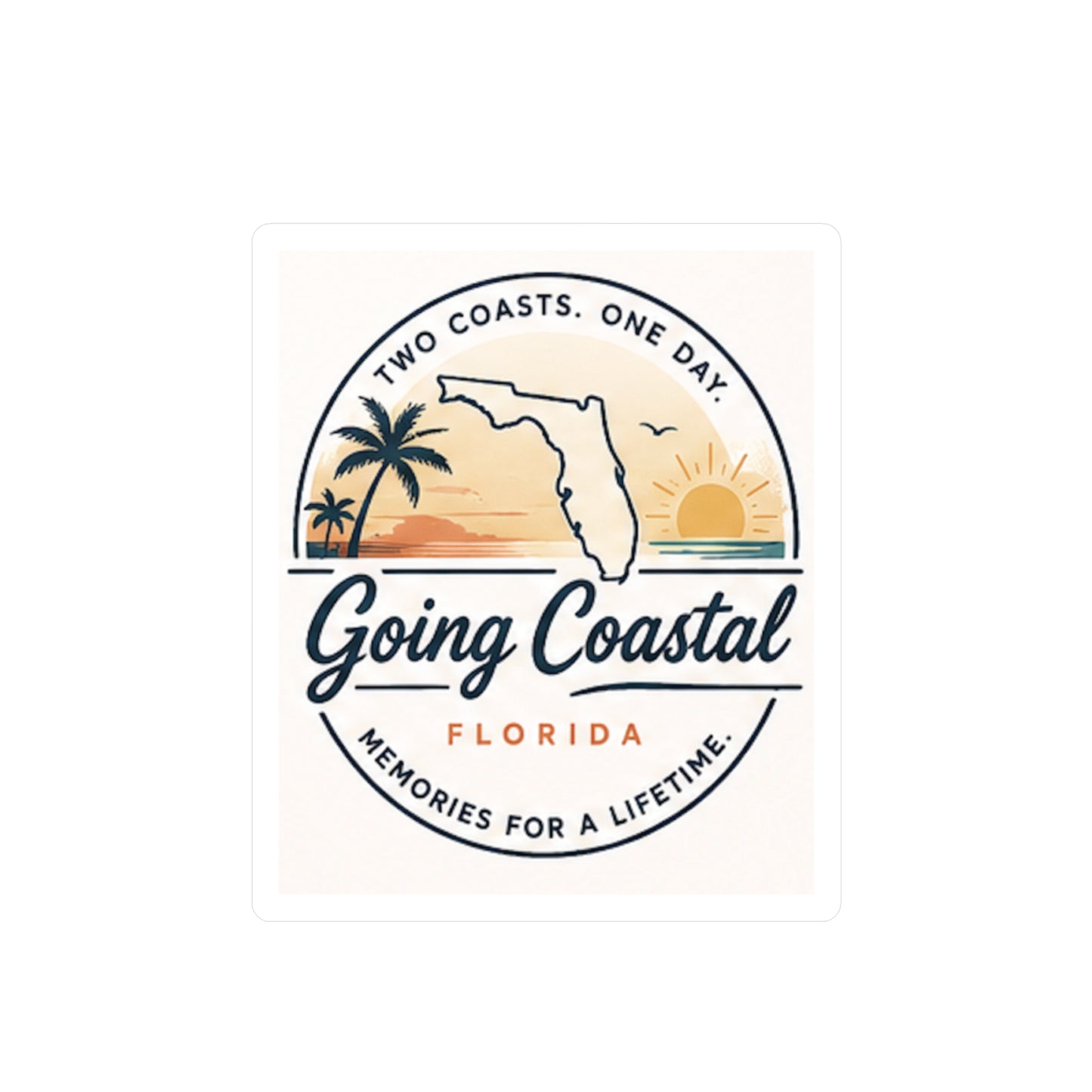 Going Coastal Florida 2 Coasts Vinyl Decal — Kiss-Cut Beach Sticker