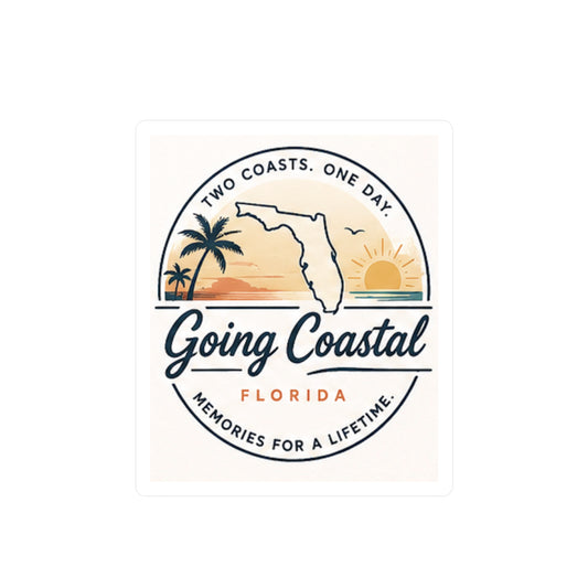 Going Coastal Florida 2 Coasts Vinyl Decal — Kiss-Cut Beach Sticker